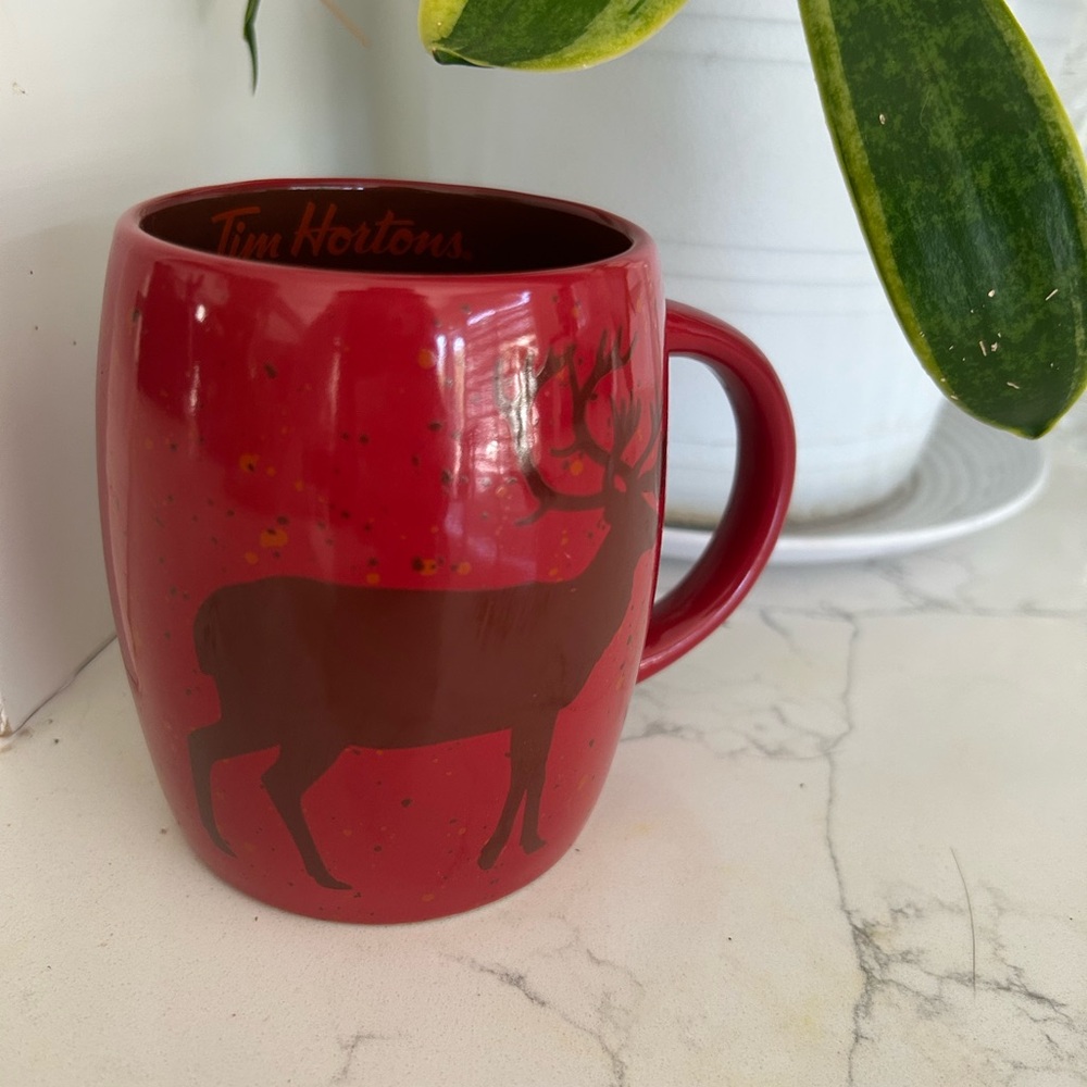 Tim Hortons Limited Edition Deer/Stag Red coffee mug 2016